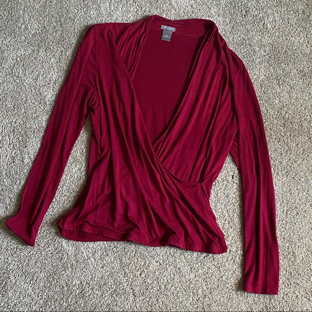 Ann Taylor Wrap Top. Size Large Petite